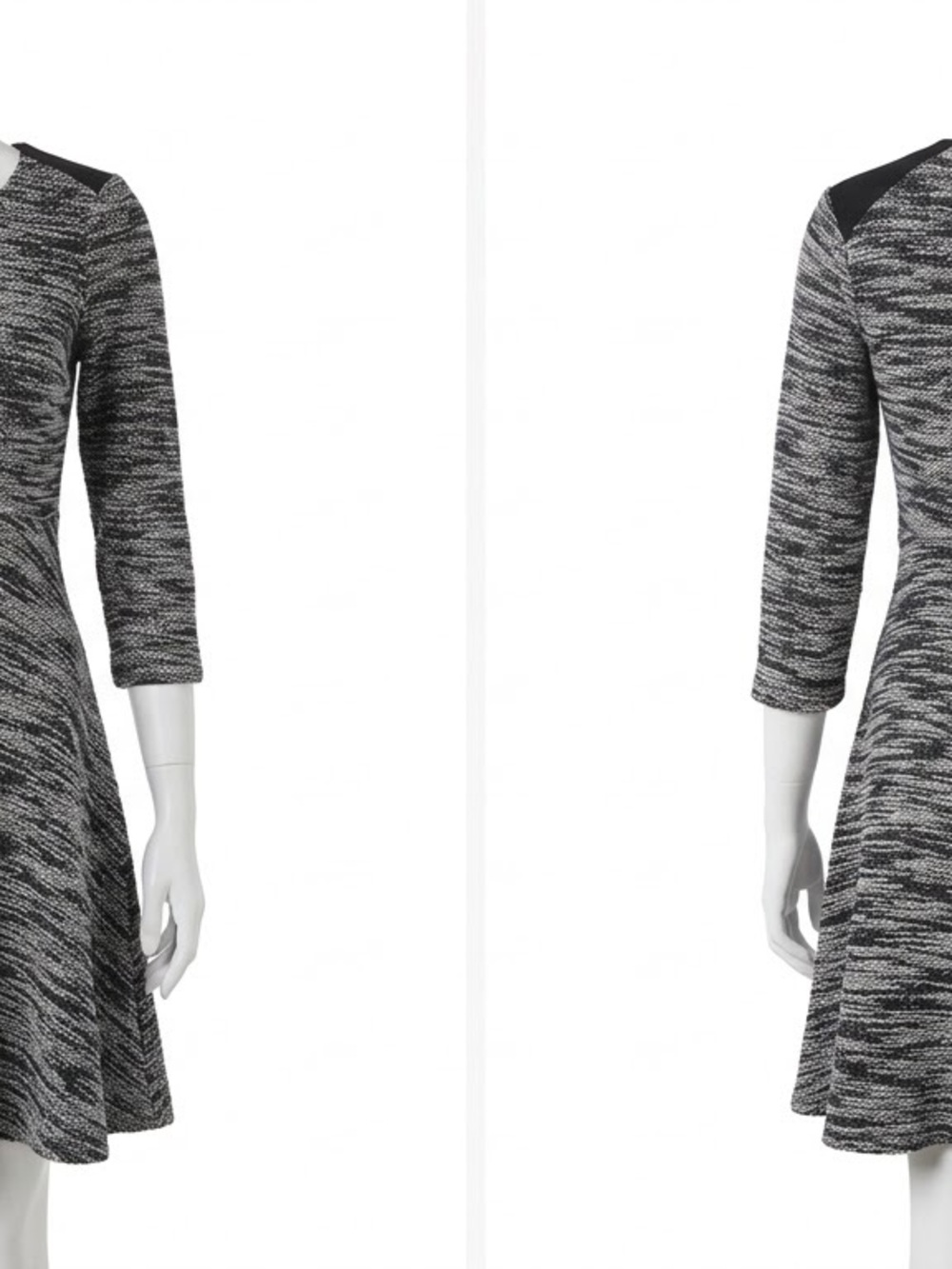 Old Navy Black and White Textured Fit-and-Flare Dress